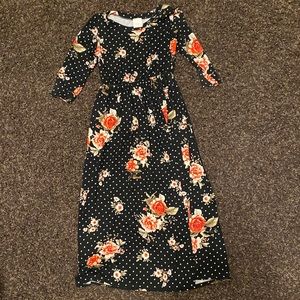 Black  Star and Floral Maxi Dress